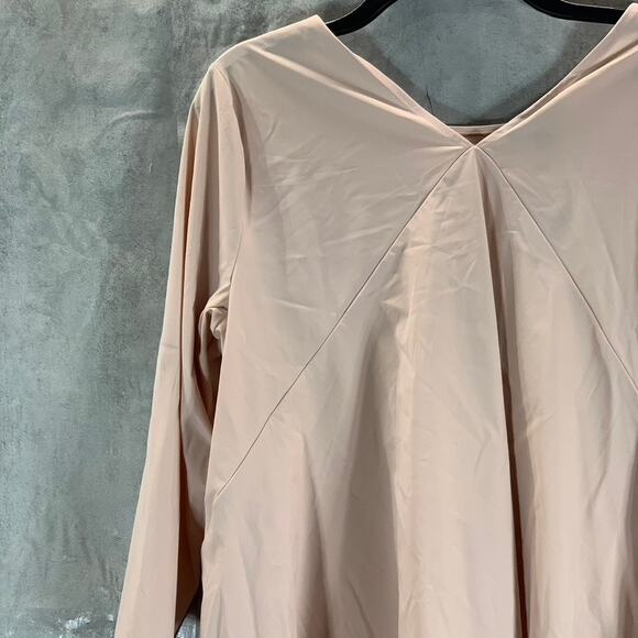 ALFANI Women's Top Prairie Rose Round-Neck 3/4 Sleeve Asymmetrical Hem Top SZ L - Picture 3 of 11